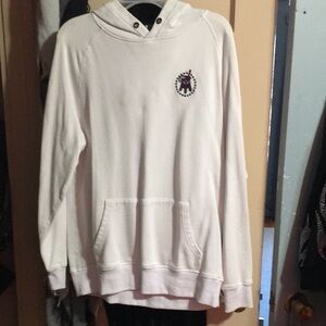 White Hoodie with Embroidered Logo